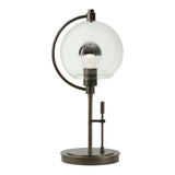 Pluto Table Lamp, shown in Bronze, Clear Glass, by Hubbardton Forge