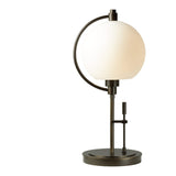 Pluto Table Lamp, shown in Bronze, Opal Glass, by Hubbardton Forge
