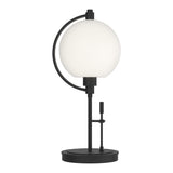 Pluto Table Lamp in Black, Opal Glass by Hubbardton Forge