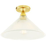 Polished Brass Hanoi Vintage Prismatic Flush Light by Mullan Lighting