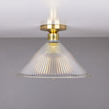Polished Brass Hanoi Vintage Prismatic Flush Light by Mullan Lighting