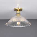 Polished Brass Hanoi Vintage Prismatic Flush Light by Mullan Lighting