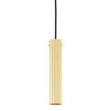 Polished Brass Royce Slender Reeded Brass Pendant by Mullan Lighting