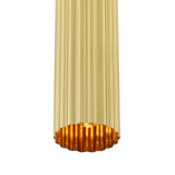 Polished Brass Royce Slender Reeded Brass Pendant by Mullan Lighting Zoomed View