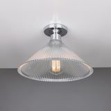 Polished Chrome Hanoi Vintage Prismatic Flush Light by Mullan Lighting