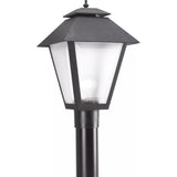 Polycarbonate Outdoor Polycarbonate Post Lantern — 10.5 Inch, Black with Frosted Acrylic Glass