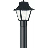 Polycarbonate Outdoor Post Lantern — 8 Inch, Black with Clear Beveled Glass