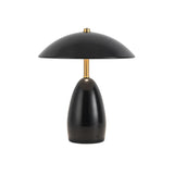 Poppy Battery Table Lamp — Glossy Black