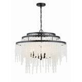 Poppy Chandelier 26.5'' Matte Black Frosted