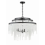 Poppy Chandelier 26.5'' Matte Black Frosted