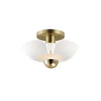 Poppy Flush Mount White/Satin Brass by Maxim Lighting