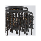 Poppy Semi Flush Mount 15'' Matte Black Black Wood