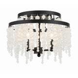 Poppy Semi Flush Mount 15'' Matte Black Frosted