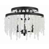 Poppy Semi Flush Mount 15'' Matte Black Frosted