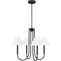 Porteau Chandelier — 30", White Linen, Midnight Black