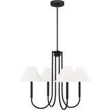 Porteau Chandelier — 30", White Linen, Midnight Black