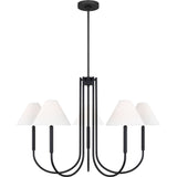 Porteau Chandelier — 38", White Linen, Midnight Black