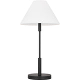 Porteau Table Lamp — 11 3/4", White Linen, Midnight Black