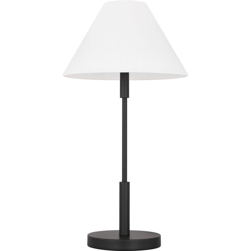 Porteau Table Lamp — 11 3/4", White Linen, Midnight Black