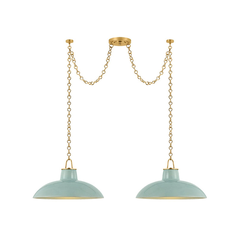 Pottersville Linear Suspension - Aged Brass with Ceramic Moss Crackle by Hudson Valley