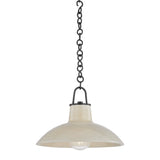 Pottersville Pendant - 12.5 Inch - Distressed Bronze with Ceramic Ivory Crackle by Hudson Valley