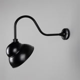 Powder-Coated Matte Black Sanford Vintage Brass Outdoor Sign Light by Mullan Lighting
