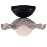 Powder Coated Matte Black Wavy Marbled Rivale Ceiling Light by Mullan Lighting