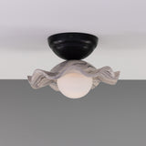Powder Coated Matte Black Wavy Marbled Rivale Ceiling Light by Mullan Lighting