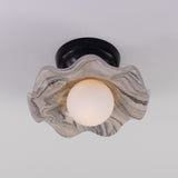 Powder Coated Matte Black Wavy Marbled Rivale Ceiling Light by Mullan Lighting
