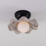 Powder Coated Matte Black Wavy Marbled Rivale Ceiling Light by Mullan Lighting