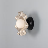 Powder Coated Matte Black Wavy Marbled Rivale Wall Light by Mullan Lighting