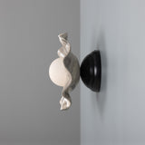 Powder Coated Matte Black Wavy Marbled Rivale Wall Light by Mullan Lighting