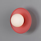 Antique Pink Aosta Brass Disc Bathroom Wall Light by Mullan Lighting