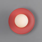 Antique Pink Aosta Brass Disc Bathroom Wall Light by Mullan Lighting