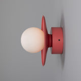 Antique Pink Aosta Brass Disc Bathroom Wall Light by Mullan Lighting