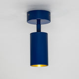 Powder Coated Matte Sapphire Blue Evanston Single Ceiling Light by Mullan Lighting