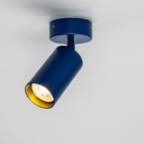 Powder Coated Matte Sapphire Blue Evanston Single Ceiling Light By Mullan Lighting