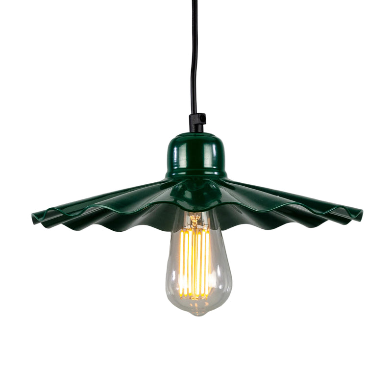 Powder Coated Racing Green Ardle Factory Pendant Light by Mullan Lighting
