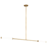 Poza Linear Chandelier Hand Rubbed Antique Brass By Visual Comfort Modern - Side View