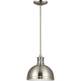 Pratt Street Metal Pendant — 9.5 Inch, Brushed Nickel