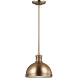 Pratt Street Metal Pendant — 9.5 Inch, Satin Brass