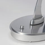 Pression Table Lamp detail in Sterling, Crackle Glass, Black Leather, by Hubbardton Forge