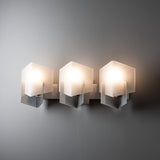 Prisma Vanity Light detail in Sterling, by Hubbardton Forge