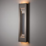 Procession Outdoor Wall Light Large detail in Coastal Dark Smoke, Coastal Burnished Steel, by Hubbardton Forge