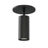 Pullman Retractable Spot Light by ET2 - Black, ceiling-mounted cylindrical spotlight aimed downward