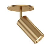 Pullman Retractable Spot Light by ET2 - Natural Aged Brass, angled view showing the retractable arm pivoted