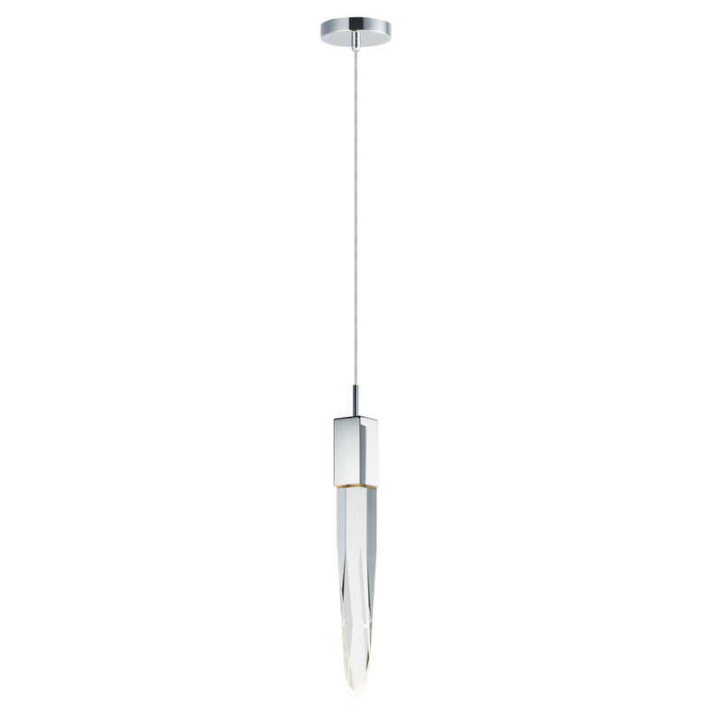 Quartz 1-Light LED Pendant by ET2 - 21 Inch, Polished Chrome