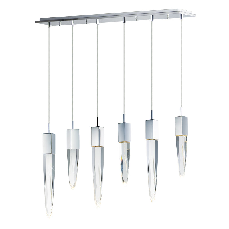 Quartz 6-Light LED Pendant by ET2 - Polished Chrome