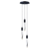 Quartz LED Pendant by ET2 - 3-Light, Black