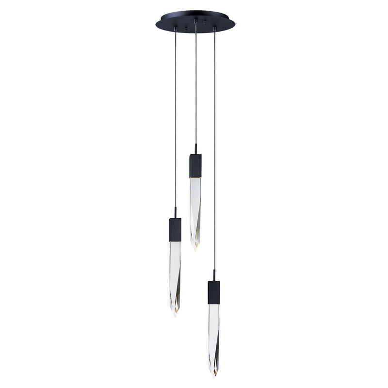 Quartz LED Pendant by ET2 - 3-Light, Black